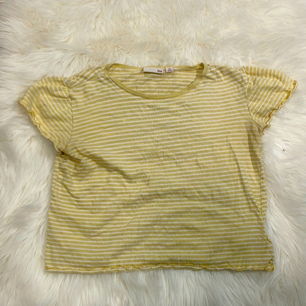 Striped yellow and white t-shirt